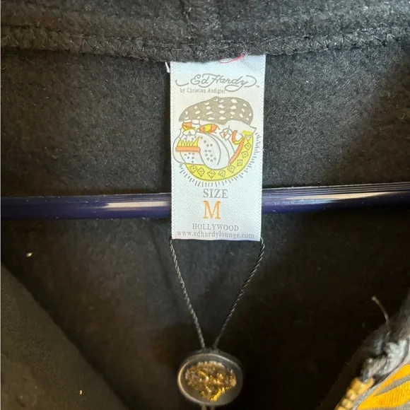 Ed Hardy Black and Gray Graphic Hoodie - Picture 4 of 4